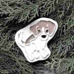 Pies beagle na magnes dekoracje pracownia ako, ceramika, zwierzęta, lodówka
