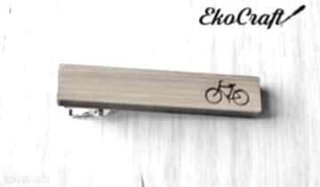 Drewniana spinka do krawata rower eko craft, krawat