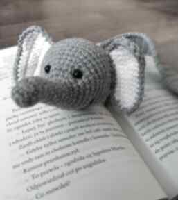 Zakładka słoń: rękodzieło szydełko: włóczka do książki