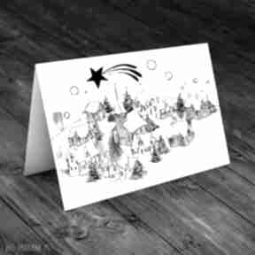 Pomysł na prezent święta? Zimowe miasteczko karteczka na świąteczne życzenia kartki parallel