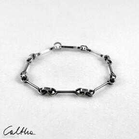 Łańcuch - srebrna bransoletka 2206-01 caltha, łańcuszek, męska minimalistyczna biżuteria