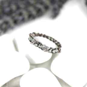 Regulowany pierścionek z toho blue pearl art wire wrapping, na prezent, biżuteria dla niej