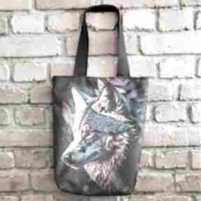 Torba na prezent baśniowy wilk wodoodporna wrzutka zakupowa krasanka torebka shopper, zwierzęce