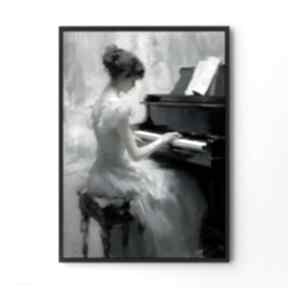 Plakat fortepian - format 30x40 cm piano lesson plakaty hogstudio, do salonu, domu