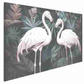 Obraz na płótnie - flamingi ptaki stylowy dla nastolatki 120x80 cm 123901 vaku dsgn, różowe