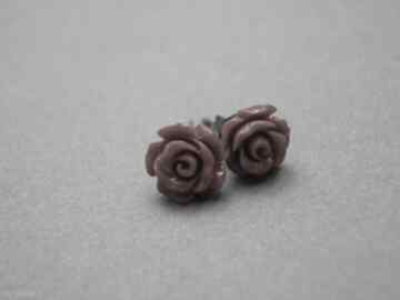 Pąsowe róże vol 3 - mini katia i krokodyl koral, romantyczne, sztyfty, drobne, srebro