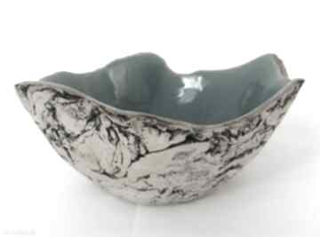 Artystyczna miska jak skała ceramika ana, dekoracyjna organiczna naturalne dodatki