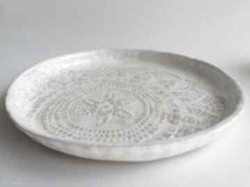 Koronkowy talerz - taca eva art ceramika, dekoracja, koronka stołu