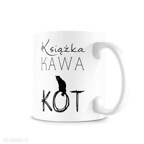 Kubek książka, kawa, kot kubki