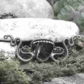 Miedziany naszyjnik węże z hiperstenem #332 metal earth z wężami, wisior z labradorytem