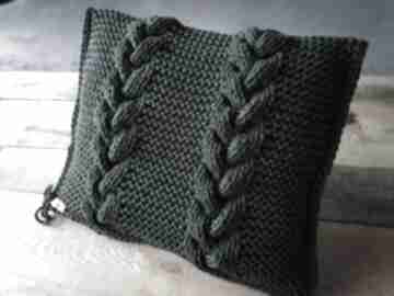 Poduszka ze sznurka bawełnianego splociarnia, manufaktura, recznierobione, zielony