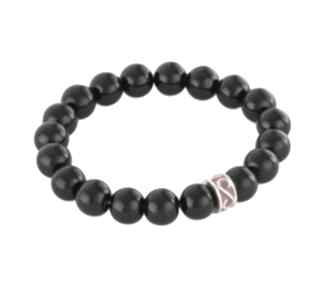 Black jade with bead jadeit koralik delikatna bransoletka gumce