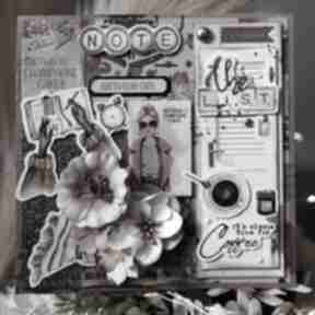 Kartka urodzinowa kobieta kawa notatki kwiaty wirginia bryll, urodziny - moda