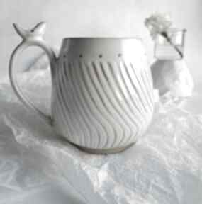 Kubek ceramiczny biały z ptakiem kubki kate maciukajc ptak, ceramika, do kawy, herbaty, prezent