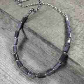 surowy z lapis naszyjniki irart srebro oksydowane, lazuli