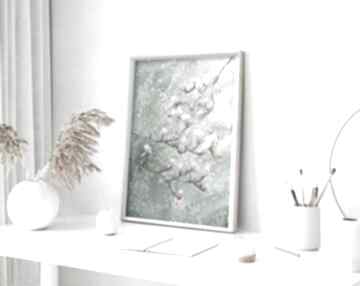Oryginalna akwarela A3 magnolia małgorzata domańska, ilustracja, kwiat, plakaty