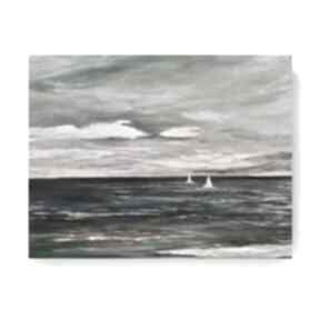 Morze obraz akrylowy formatu 60x50 cm paulina lebida, łodzie, akryl