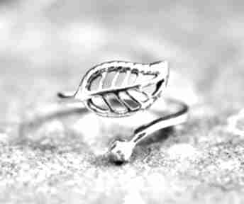 925 srebrny pierścionek jesienny liŚĆ jesień srebro natura