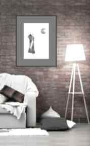 A3 - ręcznie malowany, minimalizm, abstrakcja ilustracja, plakat art krystyna siwek do salonu