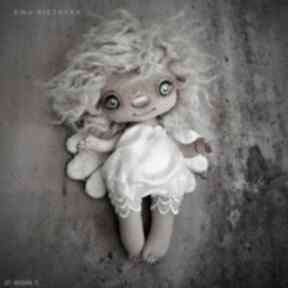 artystyczna lalka z tkaniny dekoracje e piet kolekcjonerska, aniołek, szmacianka, ewa