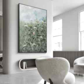 Obraz 50x70 polne kwiaty małgorzata domańska, akryl, sztuka, łąka, dom