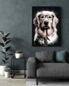 Portret psa hipsterskiego - lolo wydruk na 50x70 cm B2 justyna jaszke golden retrieven, pies