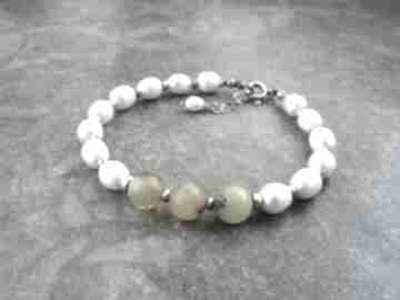 Perły i bursztyny lahovska bransoletka z perłami, biżuteria bursztyn bałtycki, z prezent