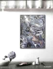 "out of gravity" obraz akrylowy na płótnie 30x40 cm pouring wielgoszart wielgosz art