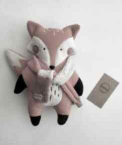 Lis z szalikiem włóczki maskotki bamsi fox, prezent, pluszak, wyjątkowy, skandynawski