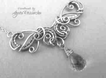 Naszyjnik, wisiorek: ametyst: stal chirurgiczna wire wrapping