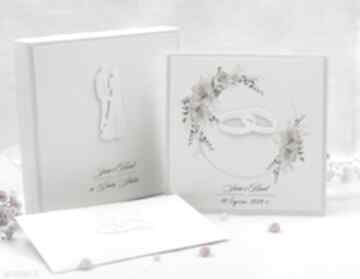 Kartka na ślub z pudełkiem i kopertą, wzór w 86a scrapbooking anna art and crafts, na prezent