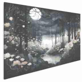 Obraz na płótnie - noc las klimatyczny 120x80 cm 107201 vaku dsgn nocny, nocą, abstrakcyjny
