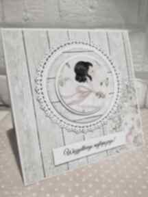 Urocza kartka scrapbooking z lesnej chatki, urodziny, imieniny