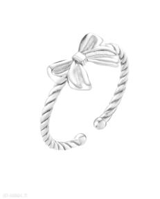 Srebrny pierścionek z kokardką naszyjniki sotho, srebro