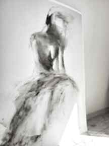Dress - 100x70 galeria alina louka kobieta duży szkic, obraz, plakat, rysunek, kobiecy obrazy