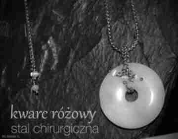 Wisior z kwarcu różowego stal szlachetna - talizman pasja emi amulet, kwarc