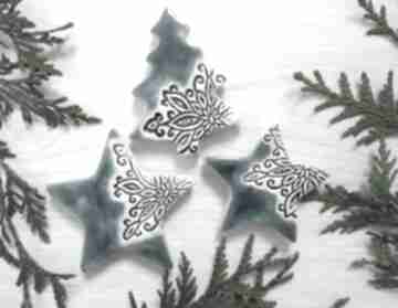 Zestaw 3 turkusowych magnesów magnesy ceramika ana upominki, bożonarodzeniowe, dodatki