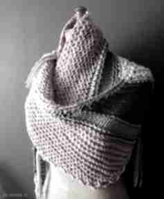 Ciepła chusta szaliki the wool art, na drutach, jesienna kobieca