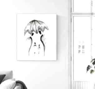 Grafika 40x50 cm wykonana ręcznie, abstrakcja, obraz do salonu, czarno biała, 2516666 art