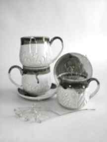 Filiżanka do herbaty - ze spodkiem, prezent na święta kawy - zastawa ceramiczna: ceramika kate