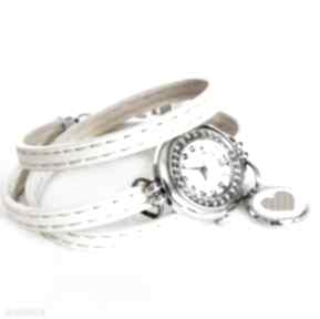 Elegancki zegarek - bransoletka: serduszko zegarki gala vena, beżowy, cielisty, delikatny