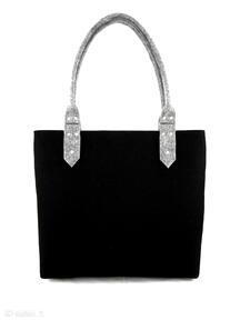 Black classic bag na ramię aneta pruchnik filc, torebka, klasyczna