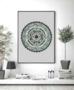 50x70cm małgorzata domańska plakat, obraz, sztuka, mandala, turkus, dom