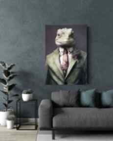 Portret hipsterskiego kameleona - wydruk na płótnie 50x70 cm B2 justyna jaszke kameleon, płótno