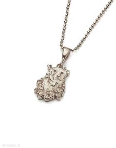 Niedźwiedź mini wisiorek ze złoconego srebra wisiorki cztery humory biżuteria z misiem
