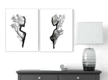 Zestaw 2 30x40 cm wykonanych ręcznie - elegancki art krystyna siwek minimalizm, do salonu