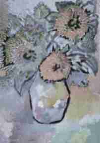 Obraz kolorowe kwiaty carmenlotsu do salonu, obrazy na zamówienie, malarstwo ekspresjonizmu