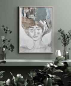 Plakat 50x70 cm - kobieta nie z tej epoki plakaty gabriela krawczyk wydruk, grafika, portret