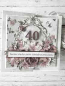 Kartka na rocznicę ślubu, rubinowe gody, możliwość zmiany liczby dowolną scrapbooking