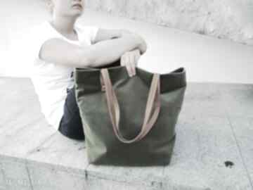 bag torebki czarnaowsianka szyte, shopper, klasycznie, zielona, modna